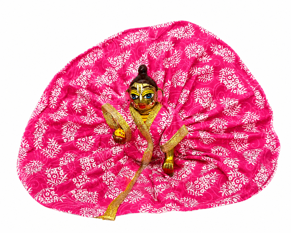 Laddu Gopal Ji Poshak Pink Floral Printed Dress
