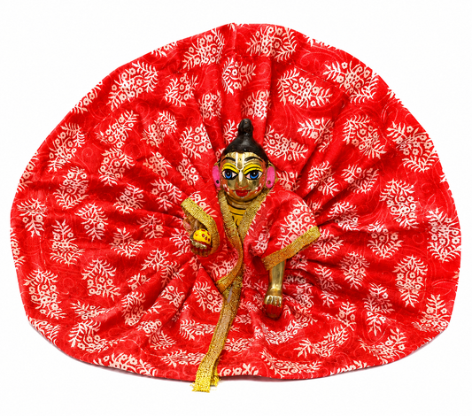 Laddu Gopal Ji Poshak Red Floral Printed Dress
