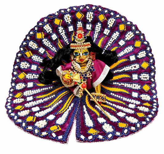 Laddu Gopal Purple Designer Poshak with Heavy Pearl Work