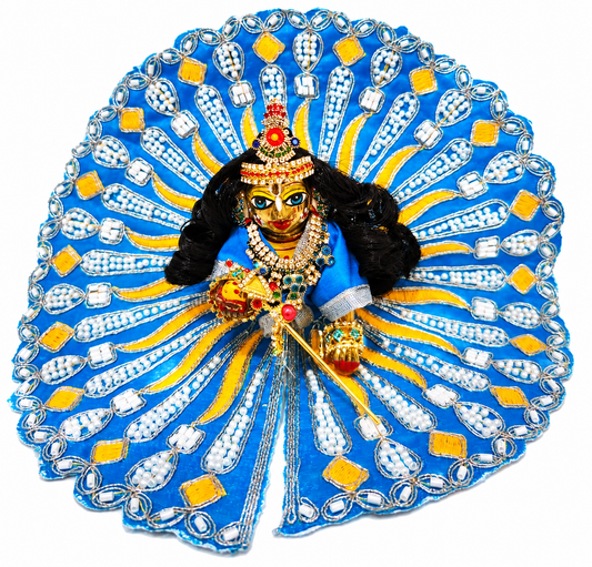 Laddu Gopal Blue Designer Poshak with Pearl Work