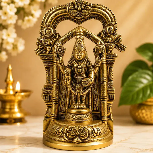 Vintage Brass Lord Venkateswara Idol