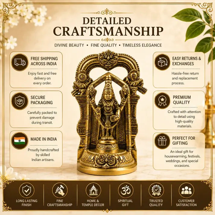 Vintage Brass Lord Venkateswara Idol