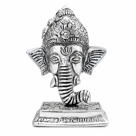 Silver Ganesha Idol for Home & Office | Ganesh Murti for Pooja & Décor