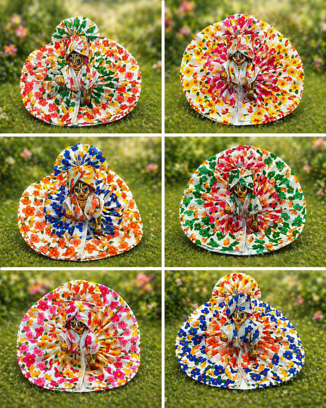Summer Special Laddu Gopal Poshak Set (Pack of 6) with Pagdi