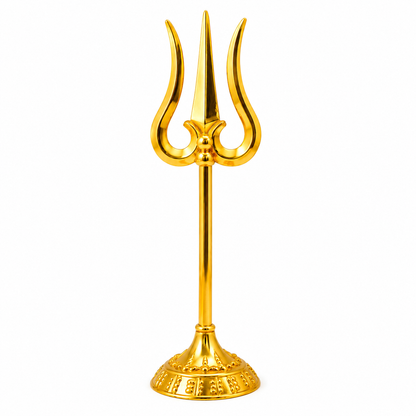 Golden Trishul for Pooja & Home Temple | Decorative Shiva Trishul