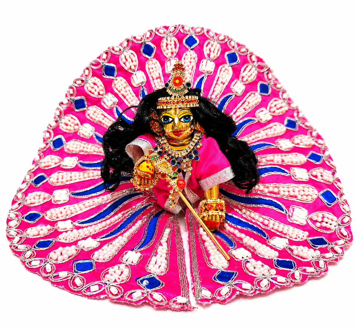 Laddu Gopal Pink Designer Poshak with Pearl Work