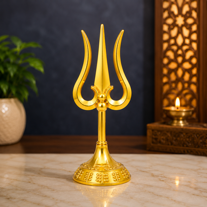Golden Trishul for Pooja | Decorative Shiva Trishul