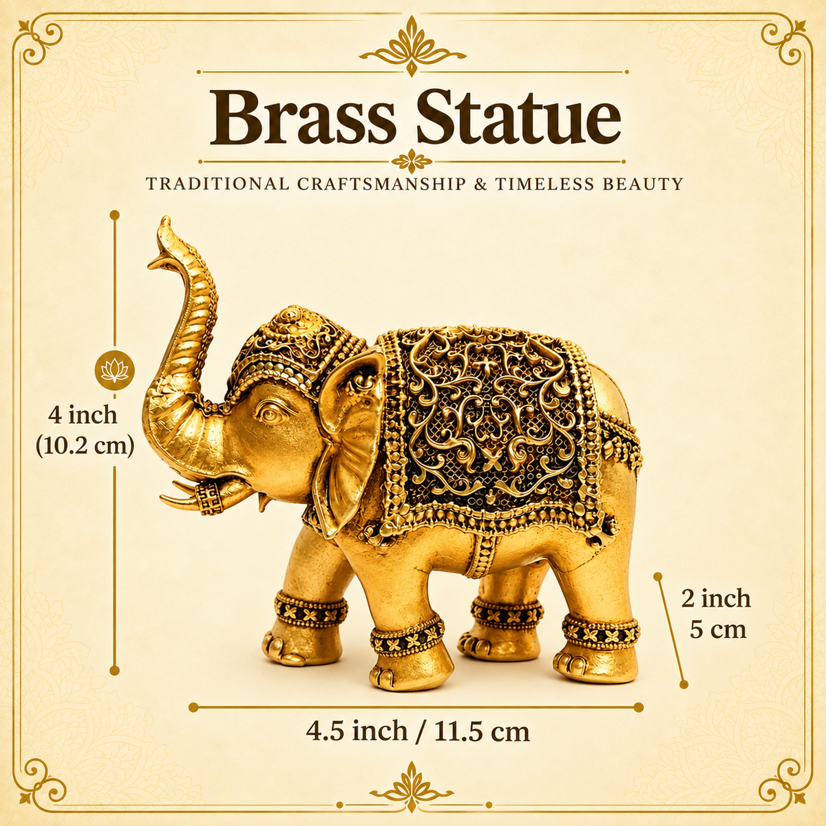 Royal Brass Elephant Showpiece