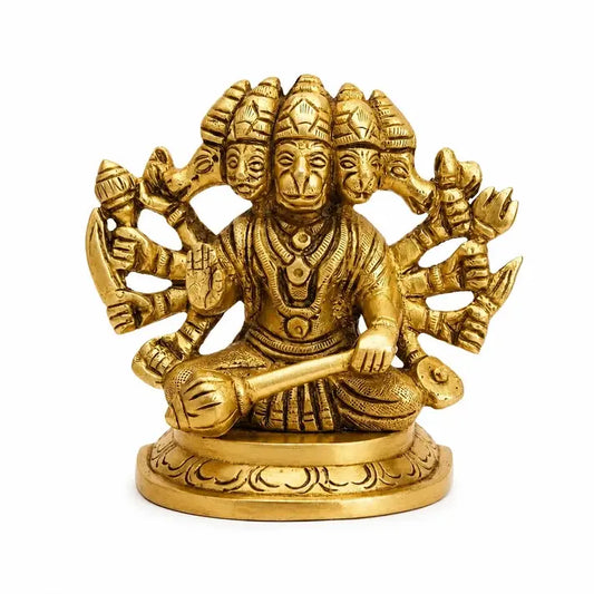 Brass Panchmukhi Hanuman Idol