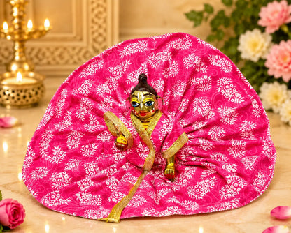 Laddu Gopal Ji Poshak Pink Floral Printed Dress