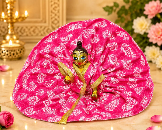 Laddu Gopal Ji Poshak Pink Floral Printed Dress