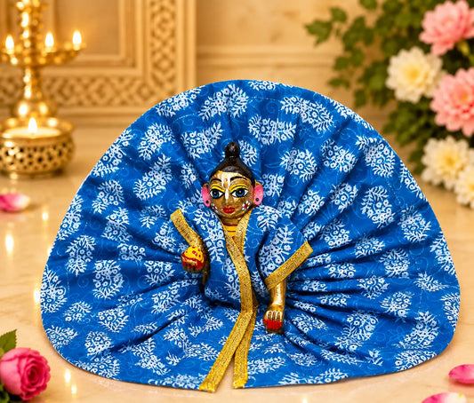 Laddu Gopal Ji Poshak Blue Floral Printed Dress