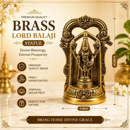 Vintage Brass Lord Venkateswara Idol