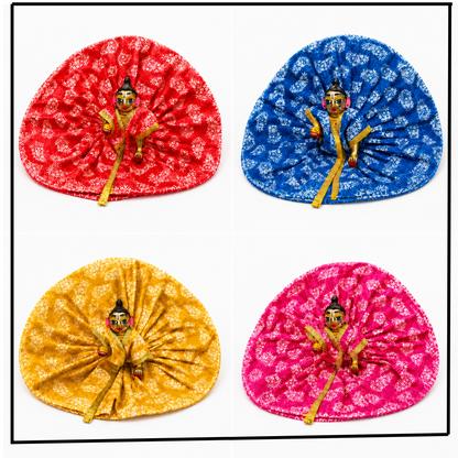 Laddu Gopal Bandhani Print Poshak | Multicolor Dress Combo Pack of 4